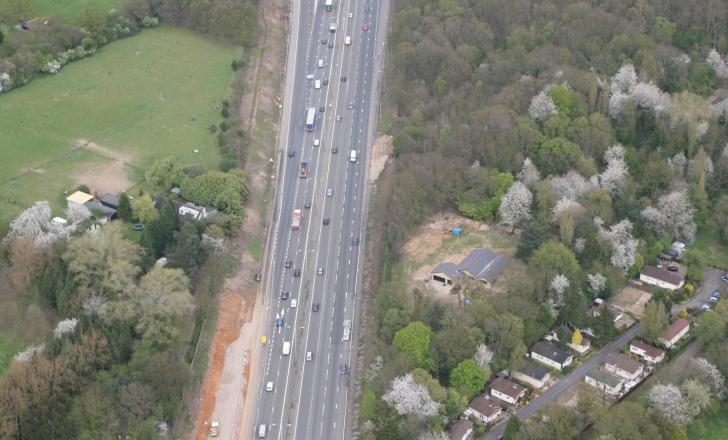 Aerial shot of M25