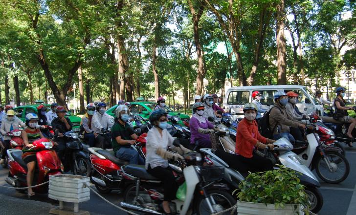 A busy road in Vietnam’s Ho Chi Minh City 